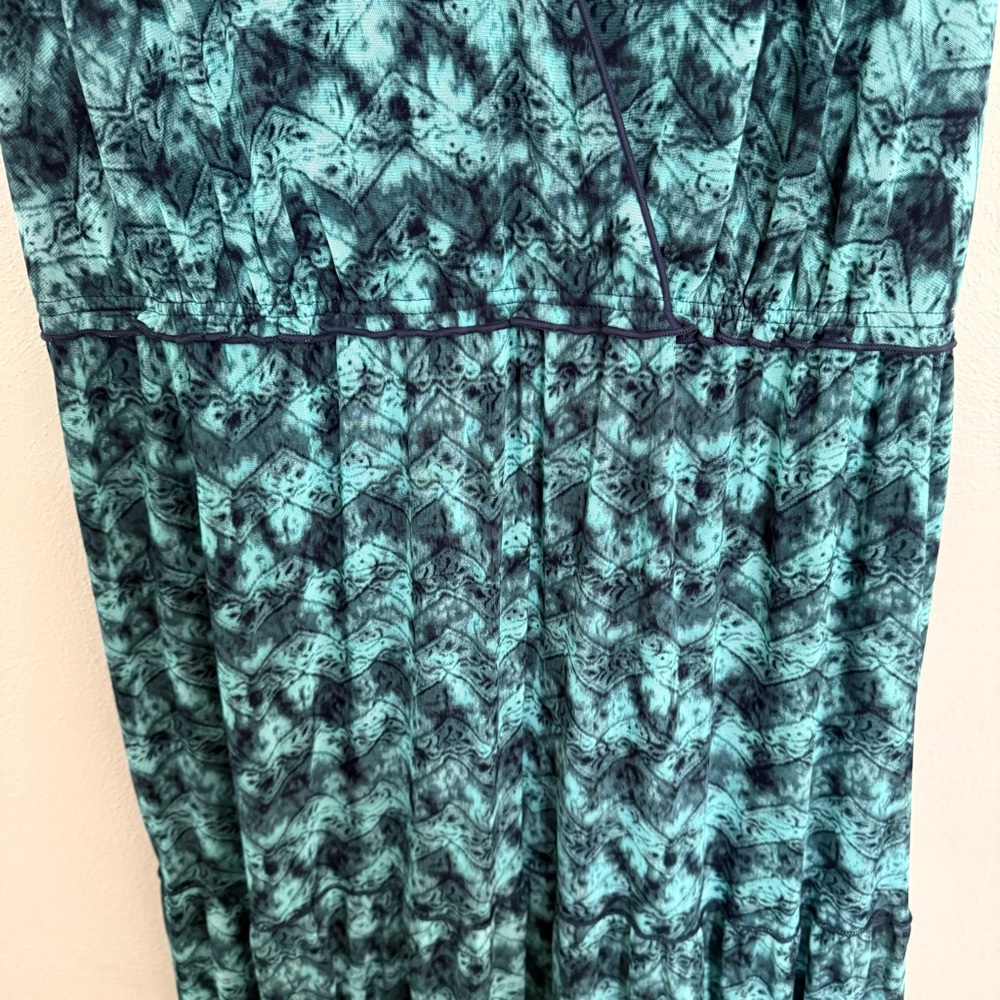 Relativity Sleeveless Blue Patterned Maxi Dress - image 4